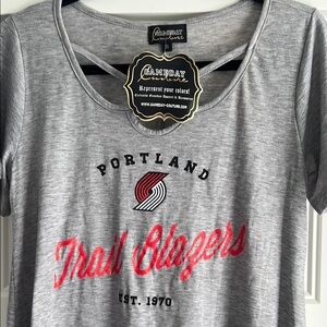 Portland Trail Blazers Women's Top Gray by Gameday Couture